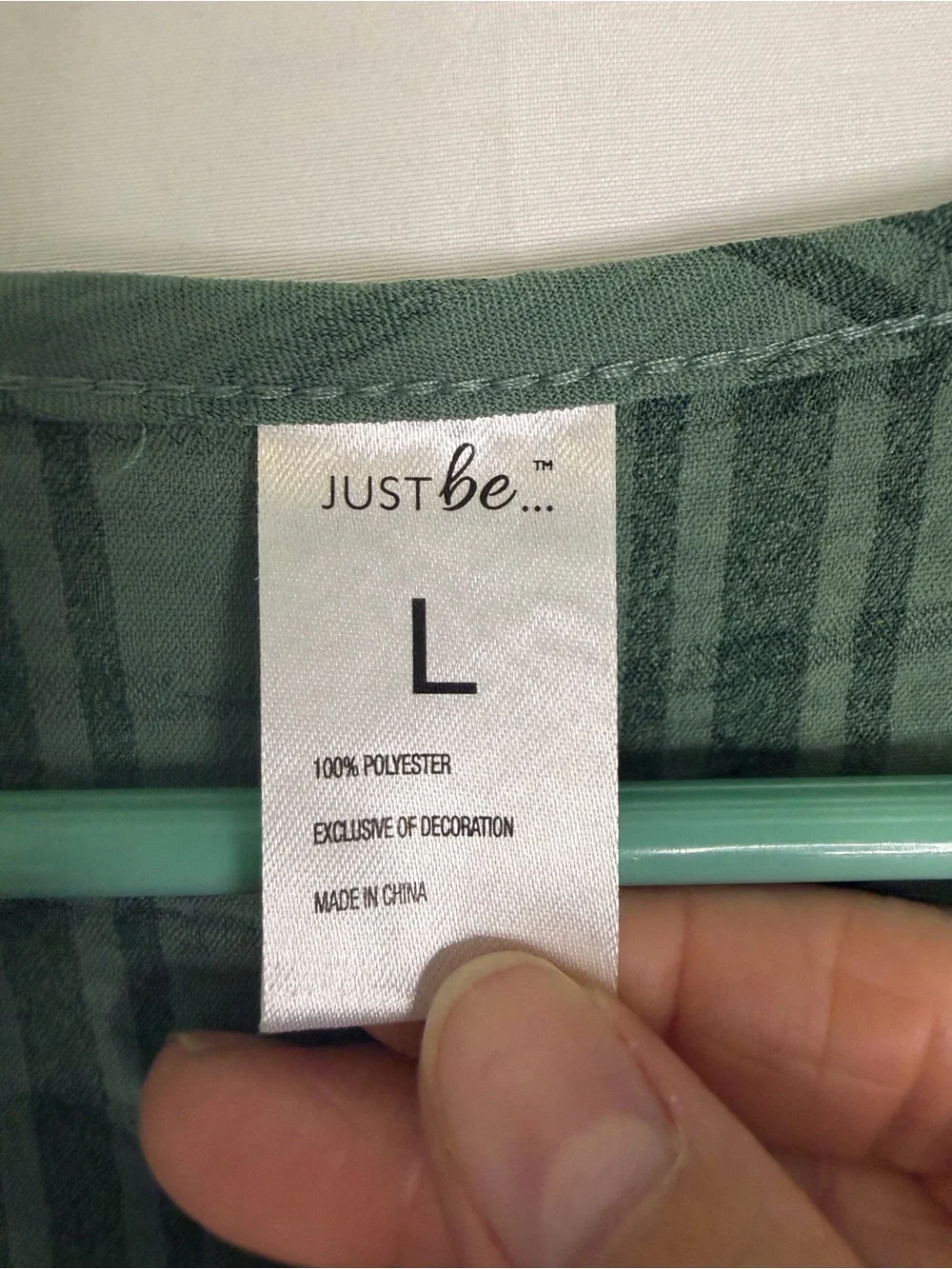 Just Be Green Long Sleeve Drawstring Hem Blouse Size Large